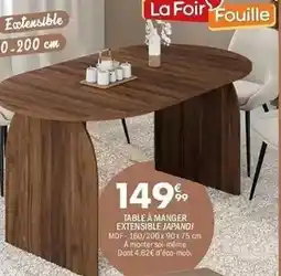 La Foir'Fouille Table à mancer extensible japandi offre