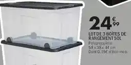 La Foir'Fouille Lot de 3 boites de rangement 50l offre