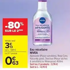 Carrefour Drive Nivea - eau micellaire offre