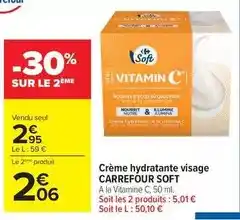 Carrefour Drive Carrefour - crème hydratante visage soft offre