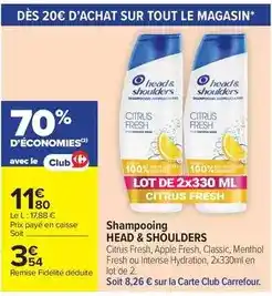 Carrefour Drive Head & shoulders - shampooing offre