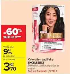 Carrefour Drive L'oréal - coloration capillaire excellence offre