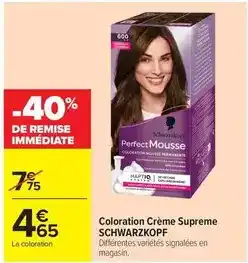 Carrefour Drive Schwarzkopf - coloration crème supreme offre