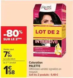 Carrefour Drive Palette - coloration offre
