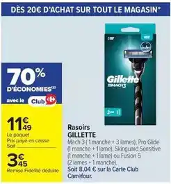 Carrefour Drive Gillette - rasoirs offre