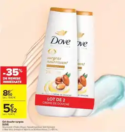 Carrefour Drive Dove - gel douche surgras offre