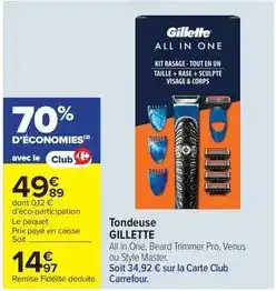 Carrefour Drive Gillette - tondeuse offre