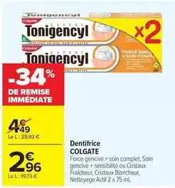 Carrefour Drive Colgate - dentifrice offre