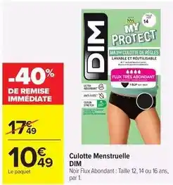 Carrefour Drive Dim - culotte menstruelle offre