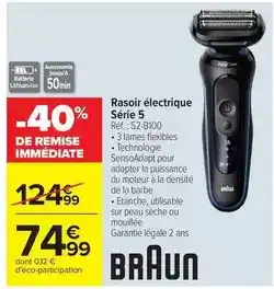 Carrefour Drive Braun - rasoir électrique serie 5 offre