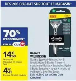 Carrefour Drive Wilkinson - rasoirs offre