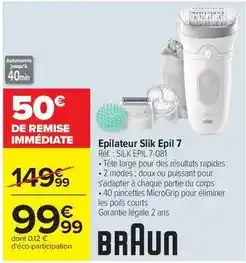 Carrefour Drive Braun - epilateur silk epil 7 offre