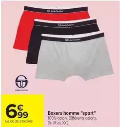 Carrefour Drive Sergio tacchini - boxers homme sport offre