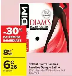 Carrefour Drive Dim - collant diam's jambes fuselees opaque satine offre