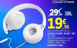 E.Leclerc Jbl - casque filaire blanc offre
