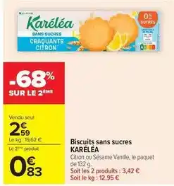 Carrefour Drive Biscuits sans sucres offre