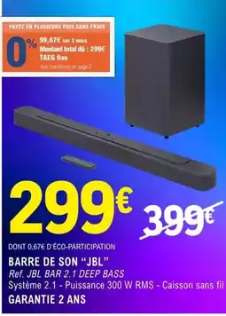 E.Leclerc Jbl - barre de son offre