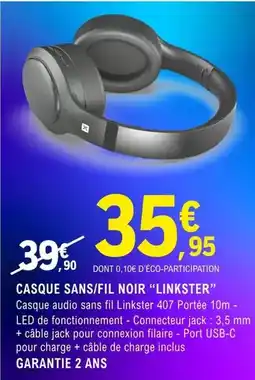 E.Leclerc Linkster - casque sans/fil noir offre