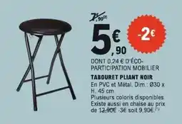 E.Leclerc Dim - tabouret pliant noir offre