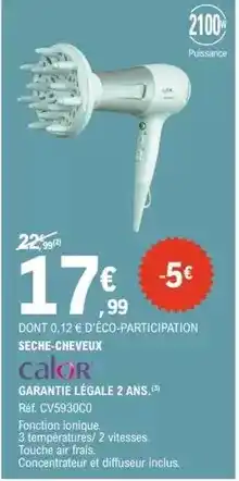 E.Leclerc Calor - garantie legale 2 ans offre