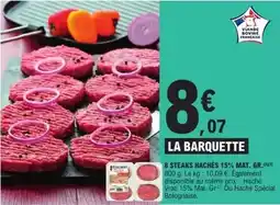 E.Leclerc 8 steaks hachés 15% mat. gr offre