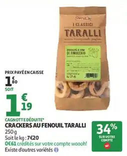 Auchan Supermarché Crackers au fenouil taralli offre