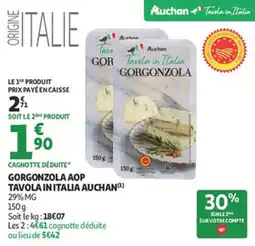 Auchan Supermarché Gorgonzola aop tavola in italia auchan offre