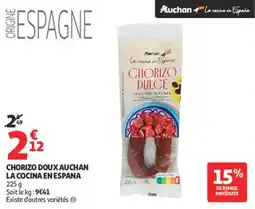 Auchan Supermarché Chorizo doux auchan la cocina en espana offre