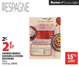 Auchan Supermarché Chorizo iberico auchan la cocina en espana offre