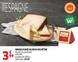 Auchan Supermarché Brebis fumé au bois de hêtre offre