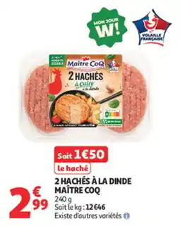 Auchan Supermarché 2 hachés à la dinde maître coq offre