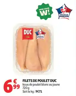 Auchan Supermarché Filets de poulet duc offre