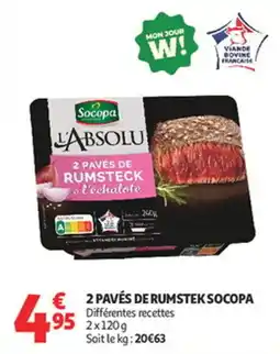 Auchan Supermarché 2 pavés de rumstek socopa offre