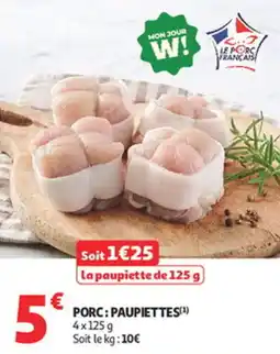 Auchan Supermarché Porc paupiettes offre