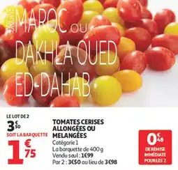 Auchan Supermarché Tomates cerises allongées ou melangées offre