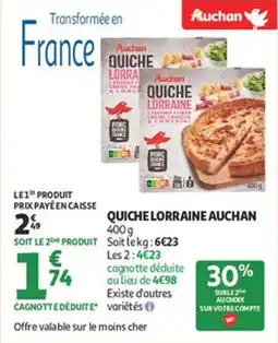 Auchan Supermarché Quiche lorraine auchan offre