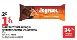 Auchan Supermarché Barre protéinée au coeur fondant caramel salé joyfuel offre