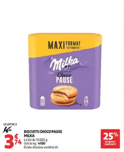Auchan Supermarché Biscuits choco pause milka offre