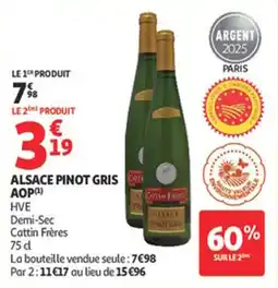 Auchan Supermarché Alsace pinot gris aop offre