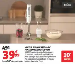 Auchan Supermarché Mixeur plongeant avec accessoires mq50501m offre