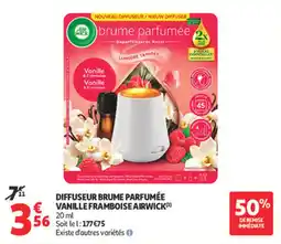 Auchan Supermarché Diffuseur brume parfumée vanille framboise airwick offre