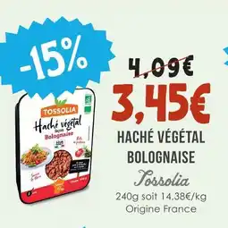 Naturalia Tossolia haché végétal façon bolognaise offre
