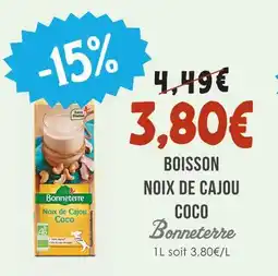 Naturalia Bonneterre boisson noix de cajou coco offre