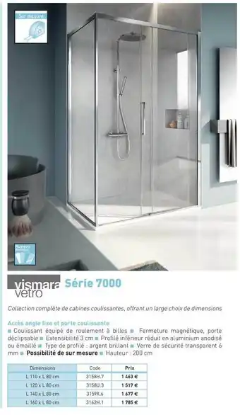 AccÚs Angle Fixe Et Porte Coulissante Série 7000 Vismara Vetro