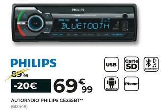 Feu Vert Philips autoradio ce235bt offre