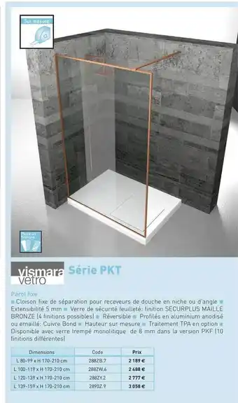 Paroi Fixe Série Pkt Vismara Vetro