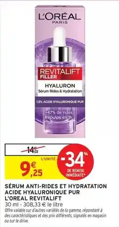 Intermarché Express Signal - sérum anti-rides et hydratation acide hyaluronique pur offre