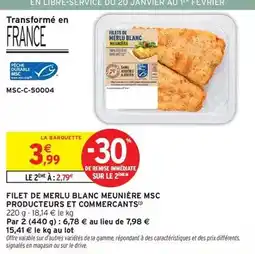 Intermarché Express Durable - filet de merlu blanc meunière msc producteurs et commerçants offre