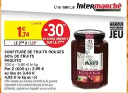Intermarché Express Paquito - confiture de fruits rouges 60% de fruits offre