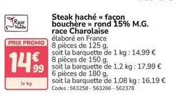 Promocash Promo - steak haché façon bouchère rond 15% m.g offre